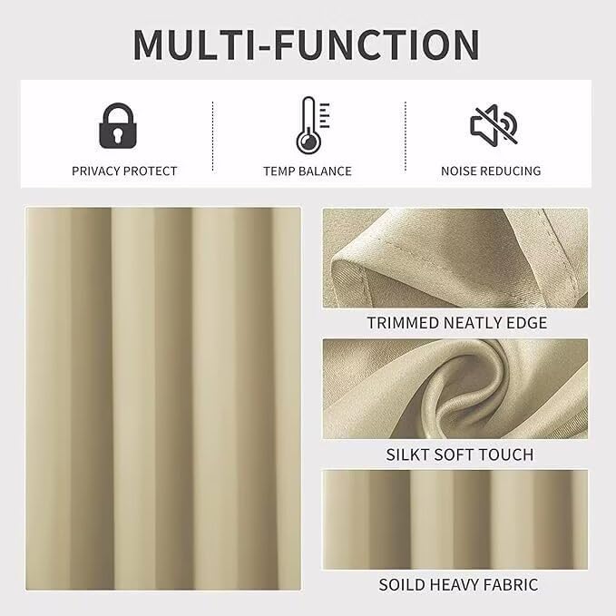 Joydeco Blackout Curtains for Bedroom 108 inch Long 2 Panels, Thermal Insulated - Image 4