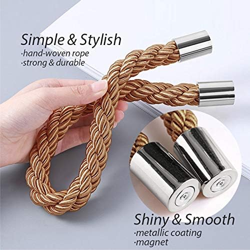 NICEEC 6 Pack Strong Magnetic Curtain Tiebacks Modern Simple Style Drape Tie - Image 3