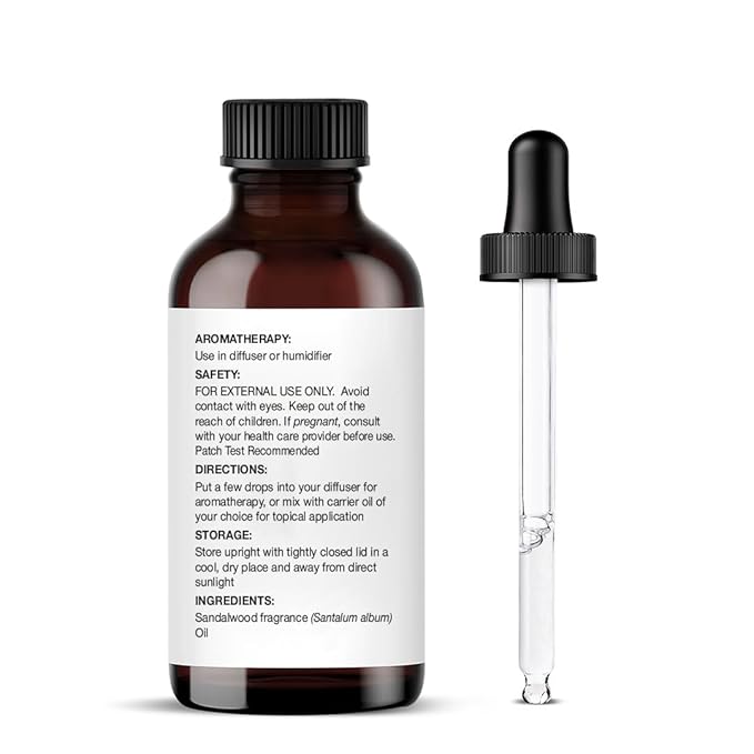 Majestic Pure Sandalwood Essential Oil with Glass Dropper - 1 Fl Oz - 100% Pure and Natural Sandalwood Oil - Premium Grade Essential Oils for Diffuser, Aromatherapy, Soap and Candle Making