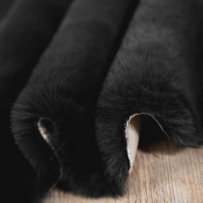 ORINOVA Black Shag Faux Rabbit Fluffy Fur Rugs - Image 5