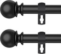 Black Curtain Rods for Windows 48 to 84 or 88 Inches Max by Poskena