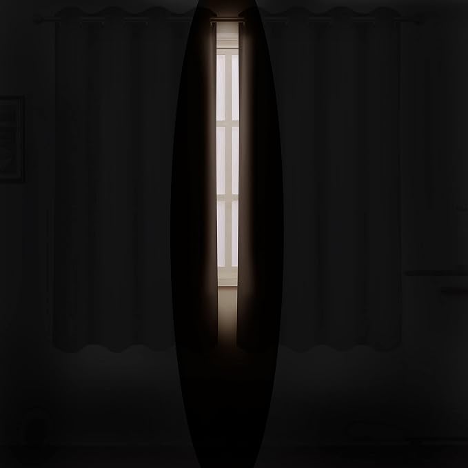 Chocolate Brown Blackout Curtains 52 x 63 Inch Length/Set of 2 Curtain - Image 3