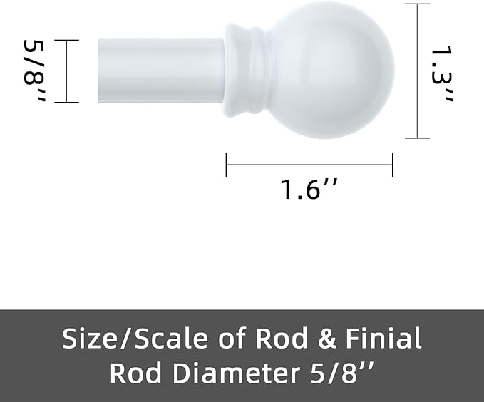 GXOACKJ Curtain Rods for windows 48 to 84-93 inch, 5/8 inch Decorative White - Image 5