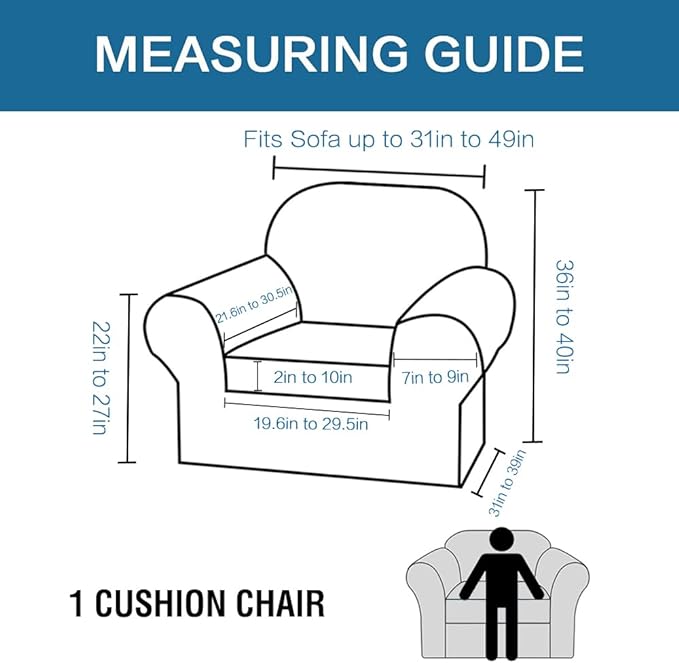H.VERSAILTEX Rich Velvet Stretch 2 Piece Chair Cover Chair Slipcover Sofa Cover - Image 2