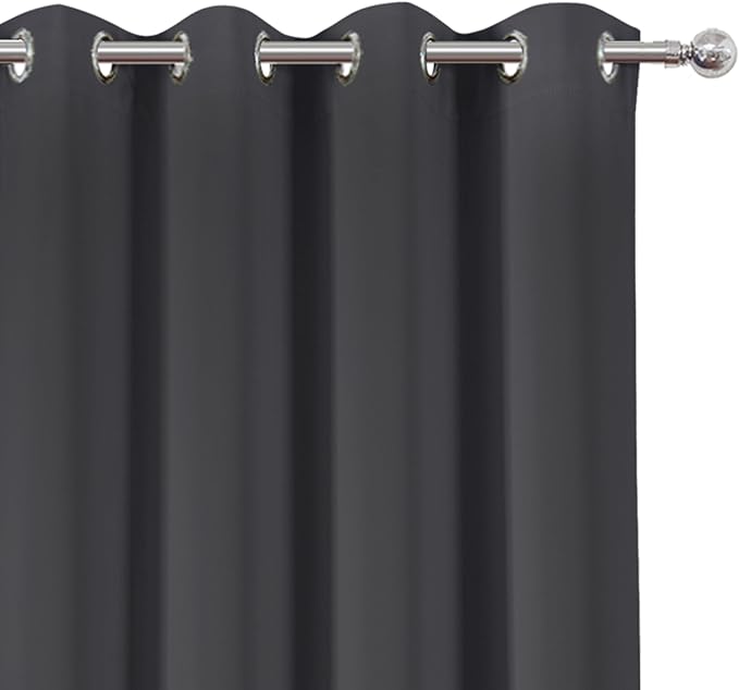 LEMOMO Blackout Curtains 66 x 84 inch/Dark Grey Curtains Set of 2 - Image 6