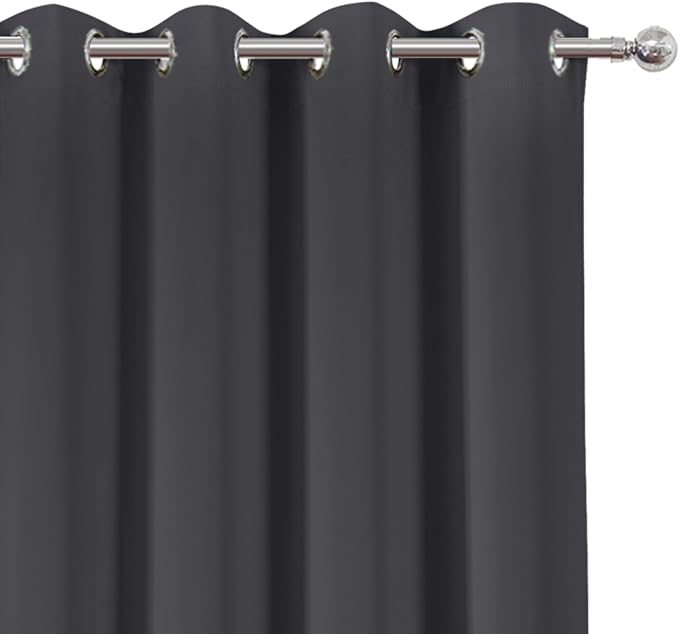 Blackout Curtains 66 x 84 inch/Dark Grey Curtains Set of 2 Panels/Thermal - Image 6