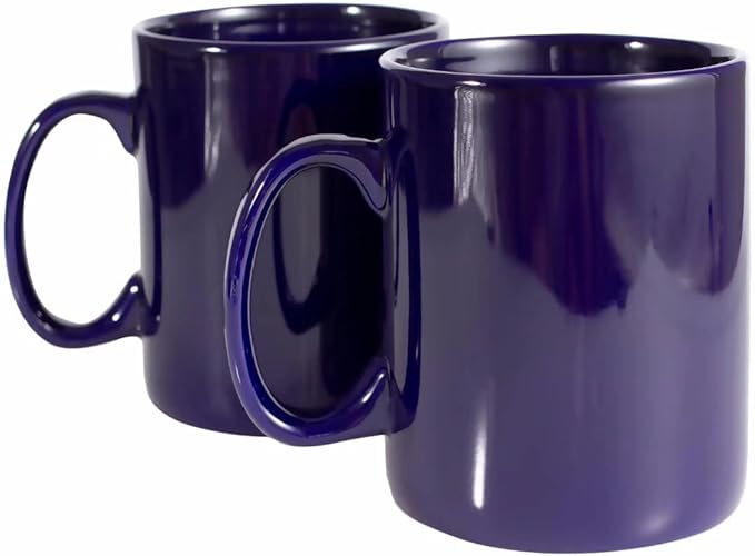 30oz Super Large Ceramic Coffee Mugs Large Handles Set of 2 (Cobalto)