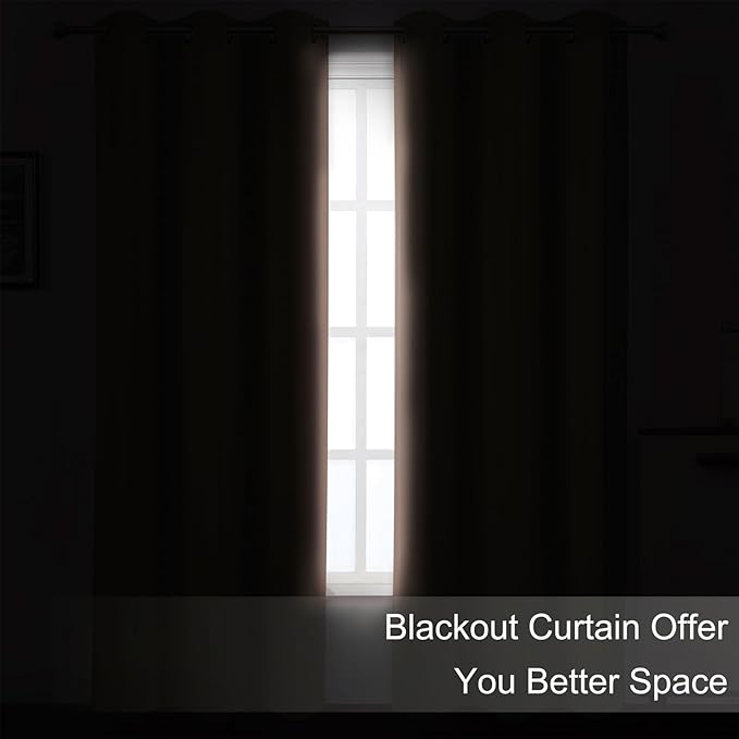 LEMOMO Blackout Curtains 66 x 84 inch/Blush Curtains Set of 2 Panels/Thermal - Image 3