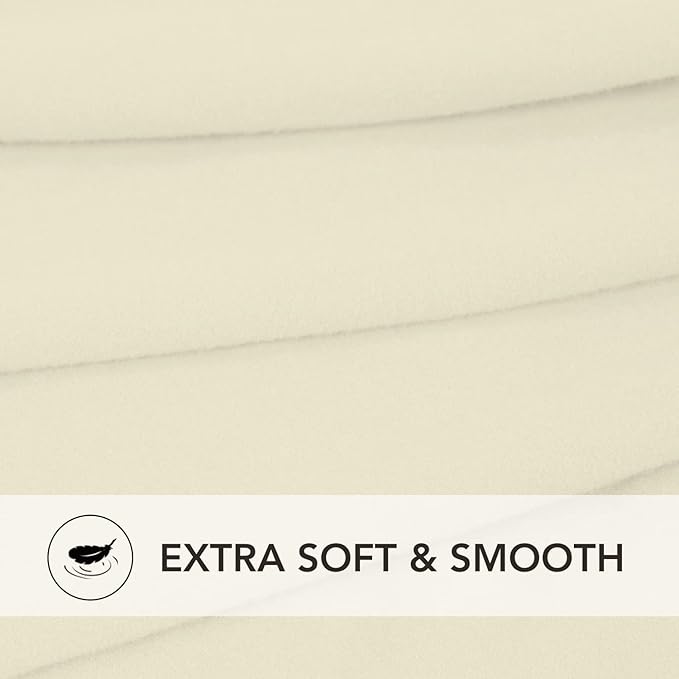 PureFit Stretch Oversized Couch Covers Fleece Sofa Slipcovers Ivory | 1-Piece - Image 5