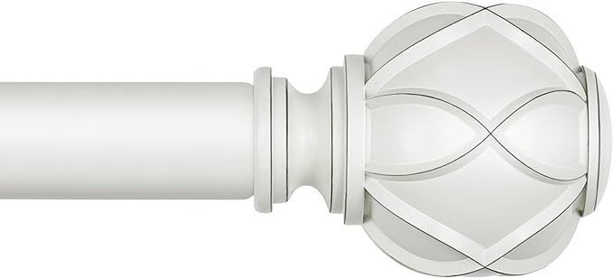 KAMANINA 1 Inch Extra Long Curtain Rod 140 to 195 Inches White Heavy Duty by KAMANINA