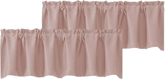 Chyhomenyc Blush Pink Valances for Windows, Short Window Valance Curtains for by Chyhomenyc