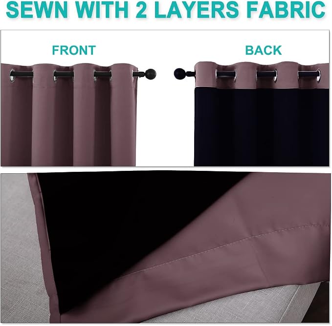 NICETOWN Warm Curtains for Winter, Bedroom Full Blackout Curtain Panels - Image 5
