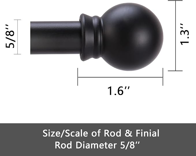 GXOACKJ 2 Pack Black Curtain Rods - Image 5