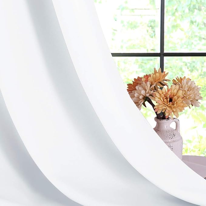 NICETOWN White Short Window Curtains 40 inch Long - Image 6