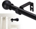 GXOACKJ Curtain Rods for windows 32-62 inch, 5/8 inch Decorative Matte Black by GXOACKJ