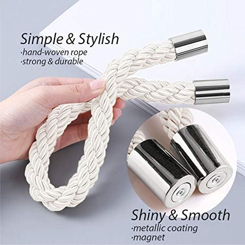 NICEEC 4 Pack Strong Magnetic Curtain Tiebacks Modern Simple Style Drape Tie - Image 3