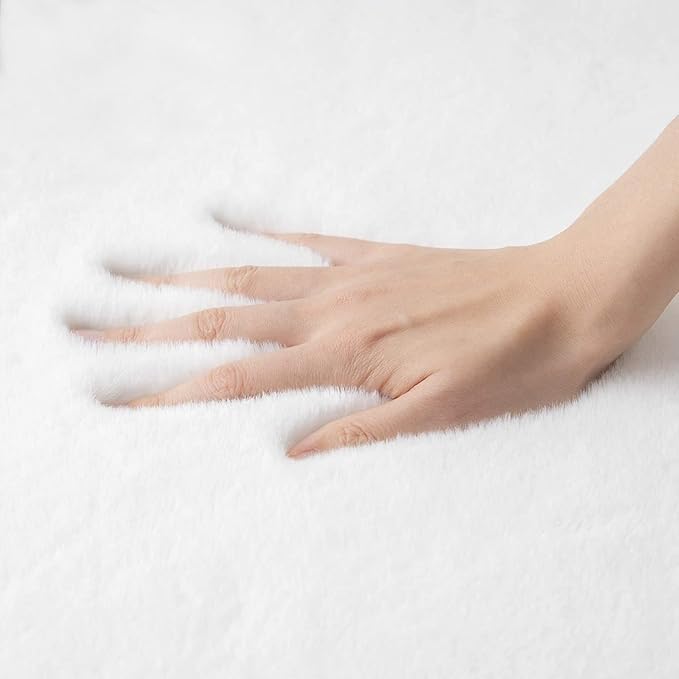 ORINOVA White Faux Rabbit Fluffy Fur Rugs - Image 7
