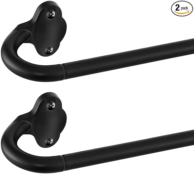 TVWOO 2 Pack Wrap Around Curtain Rods, 5/8 Inch Adjustable Blackout Curtain Rod by TVWOO
