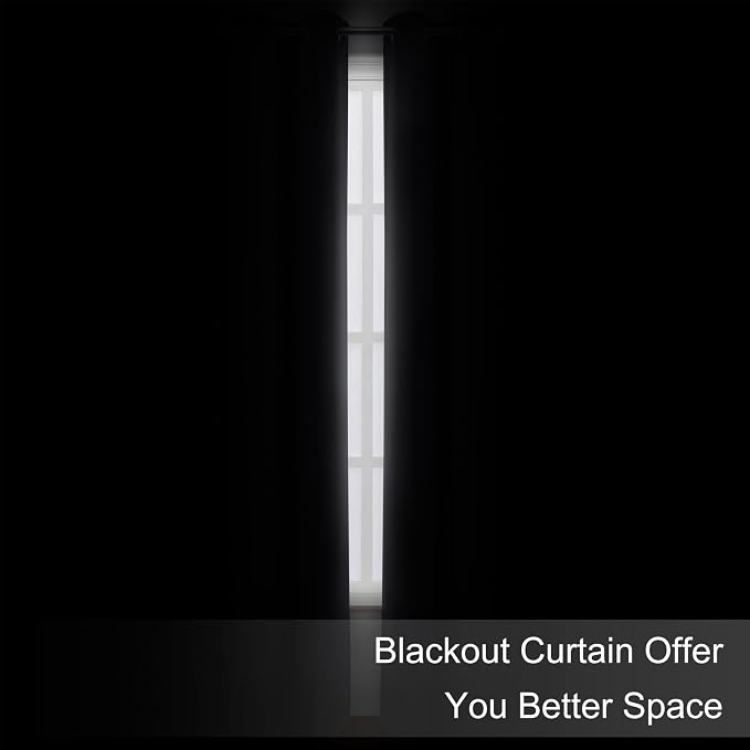 Blackout Curtains 42 x 63 inch/Dark Grey Curtains Set of 2 Panels/Thermal - Image 3