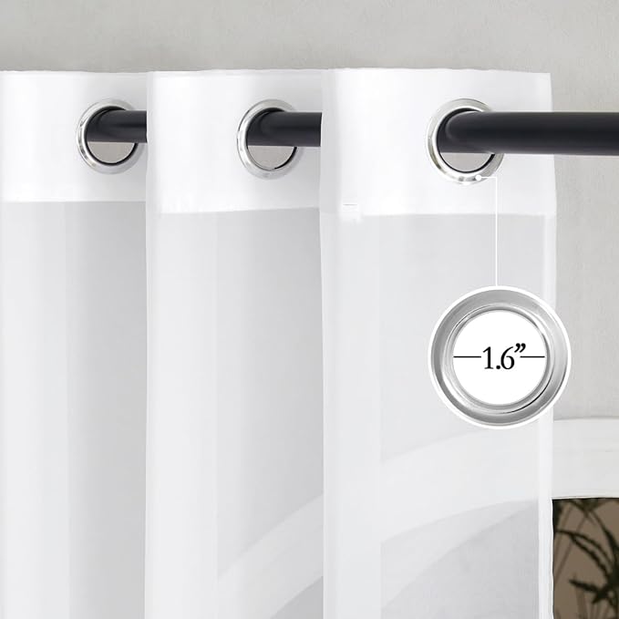 NICETOWN Kitchen Curtains 36 inches Long, Grommet Voile Sheer - Image 2