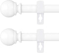 White Curtain Rods for Windows 66 to 120” by Poskena