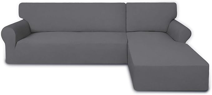 PureFit Stretch Sectional Couch Covers 2 pcs Non Slip L Shape Sofa Cover | by PureFit