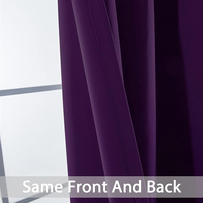 Yakamok Room Darkening Curtains 62x72 inch Length Purple-Living Room | 2 panels - Image 6