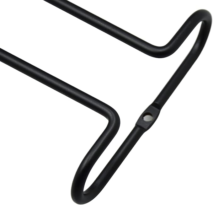 10 Inch Wine Glass Rack Under Cabinet Shelf Stemware Storage Hanging Hanger Organizer Glasses Holder with Drying Under Counter Metal for Kitchen and Bar Set of 2 Black