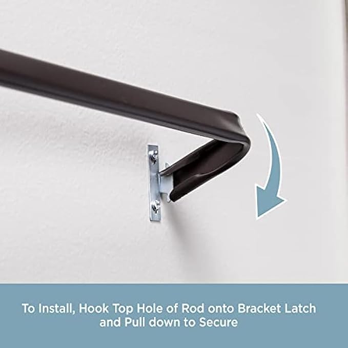 Blu-Pier Tech Heavy Duty Single Rod 28"-48" Adjustable Curtain Rod Hardware - Image 6