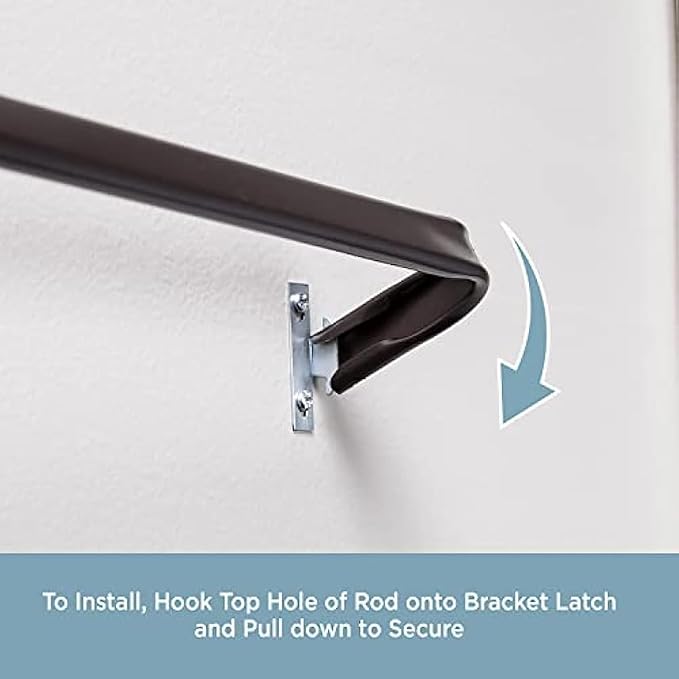 Blu-Pier Tech Heavy Duty Single Rod, Lock Seam Curtain Rod 18 to 28-Inch - Image 8