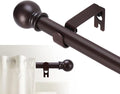 GXOACKJ Curtain Rods for windows 32-62 inch, 5/8 inch Decorative Brown Splicing by GXOACKJ