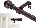 GXOACKJ Curtain Rods for windows 28-78 inch, 5/8 inch Decorative Brown Splicing by GXOACKJ