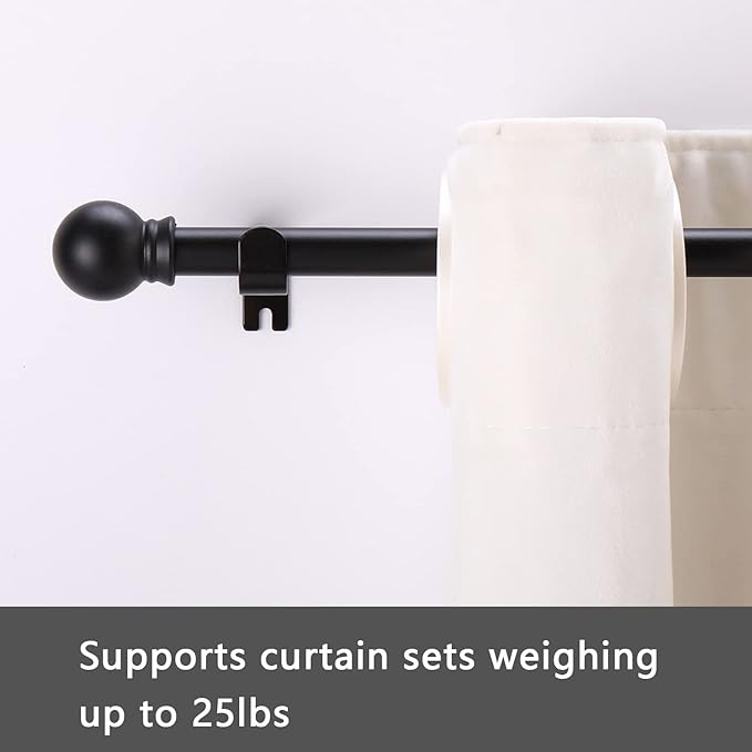 GXOACKJ Curtain Rods for windows 28-78 inch, 5/8 inch Decorative Matte Black - Image 2
