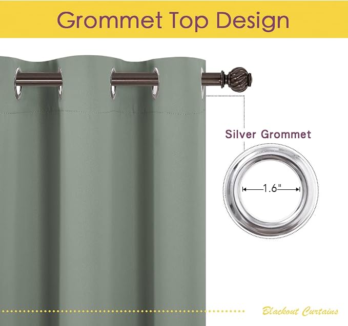 NICETOWN Rustic Kitchen Curtains, Country Grommet Room Darkening Short Curtains - Image 2