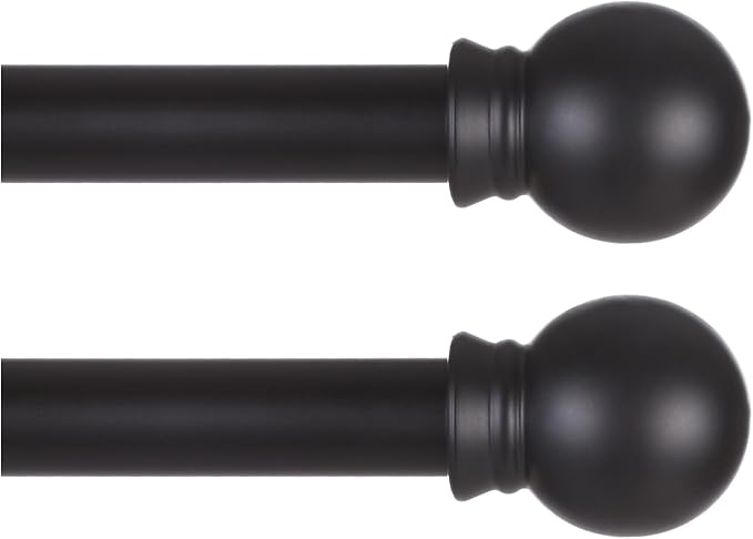 Thestoa 2 Pack Black Curtain Rods by Thestoa