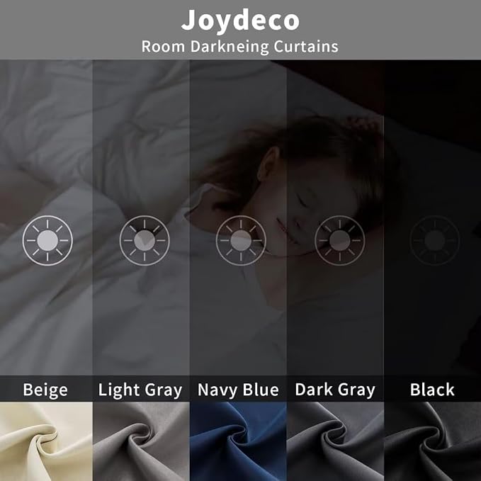 Joydeco 72 Inch 60% Blackout White Curtains 2 Panels, Elegant Soft Sheer - Image 9