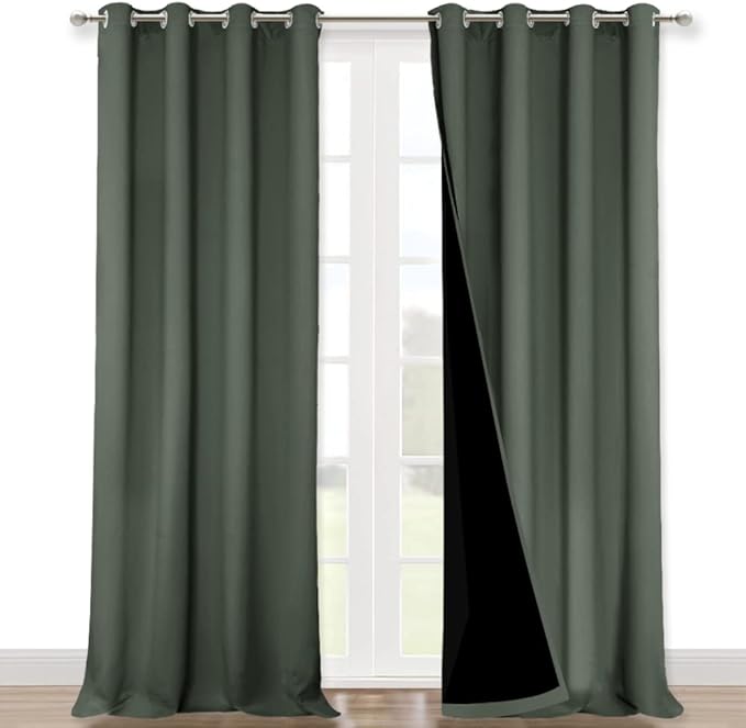 NICETOWN 100% Blackout Curtains 102" Long, Pair of Energy Smart & Noise by NICETOWN
