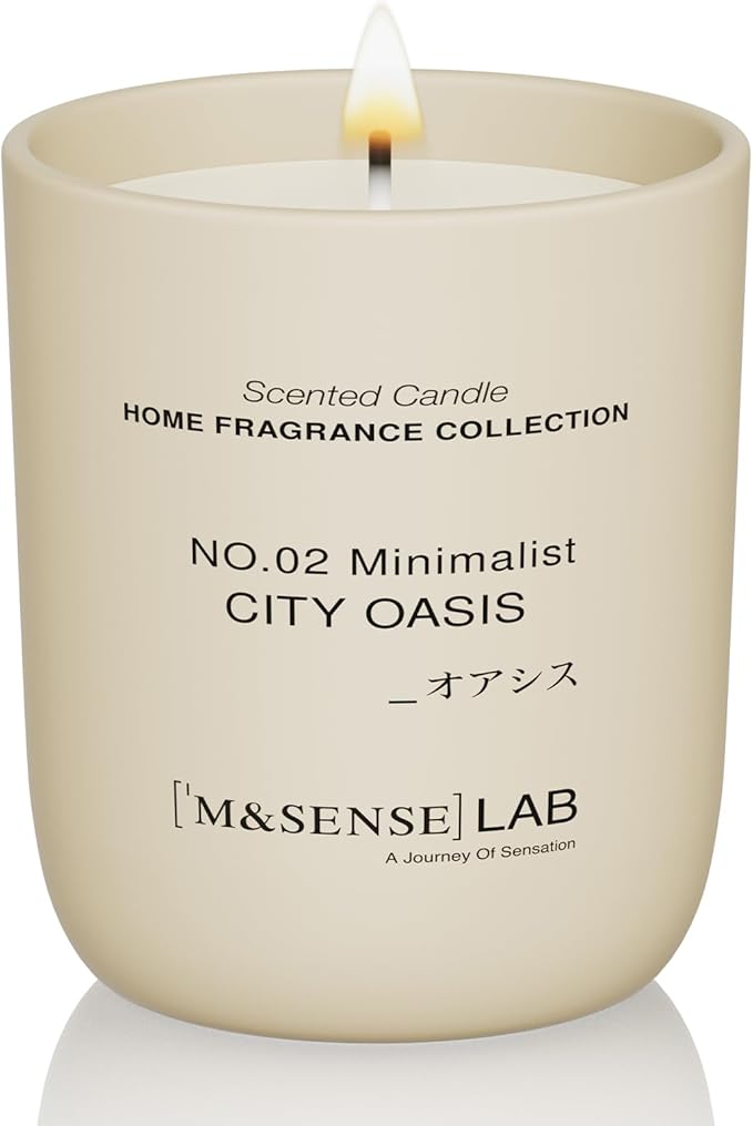 M&SENSE Natural Soy Candle| City Oasis | 5.3 oz | Minimalist Scented Candle for Relaxation, Gifting, Home Décor | for Bedroom, Office, Party Small