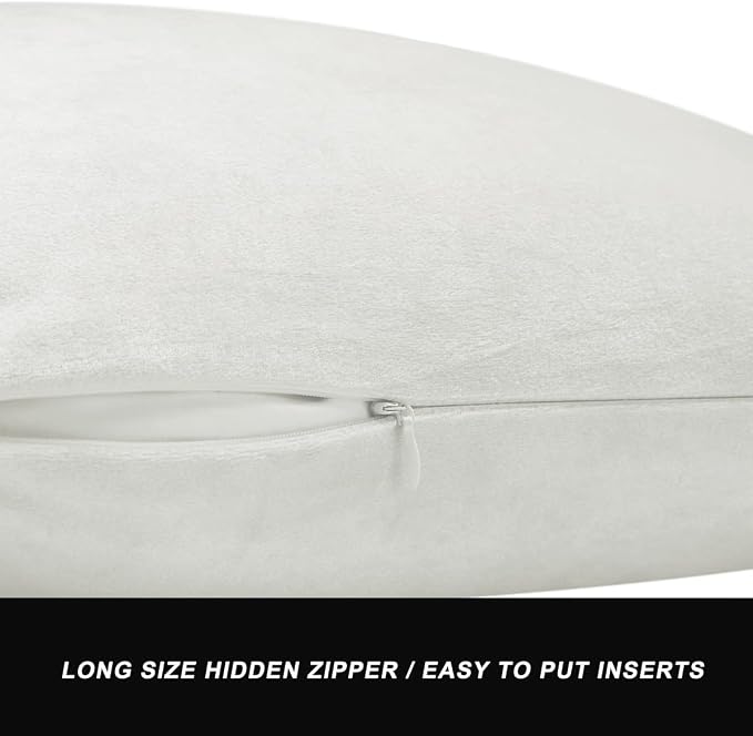 GIGIZAZA White Velvet Decorative Throw Pillow Covers - Image 3