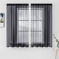 MIULEE 2 Panels Sheer Curtains for Living Room 54 X 63 Inches Black | Sheer by MIULEE