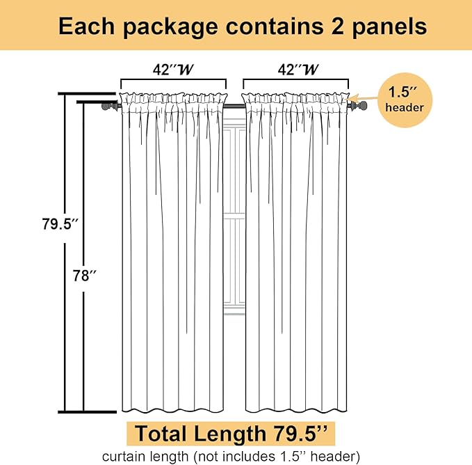 Sage Green Sheer Curtains 78 Inches Long 2 Pcs, Modern Solid Voile Light - Image 3