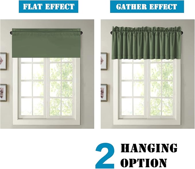 H.VERSAILTEX Blackout Kitchen Curtain Valances, Short Window Valance Curtains - Image 6