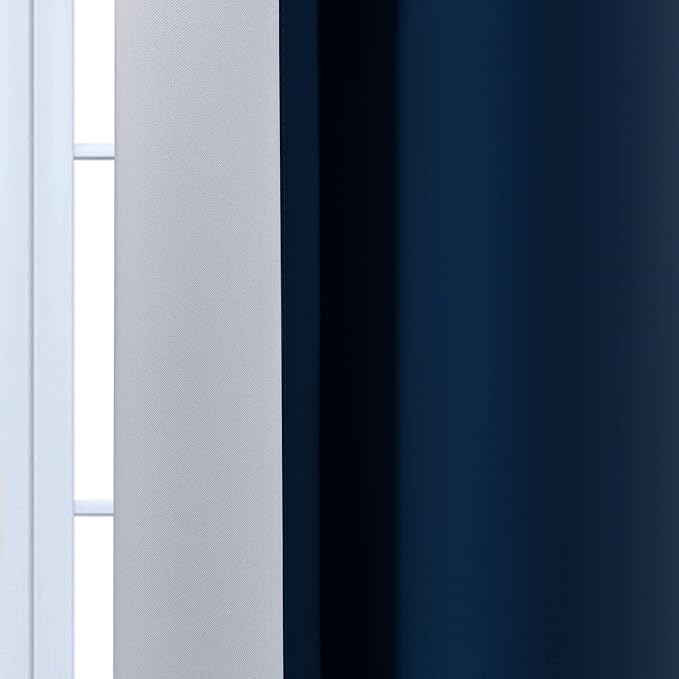 Yakamok Blue and Greyish White Ombre Curtains 63 Inch Length, Room Darkening - Image 7