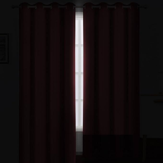 LEMOMO Burgundy Red Thermal Blackout Curtains/52 x 84 Inch/Set of 2 Panels Room - Image 3
