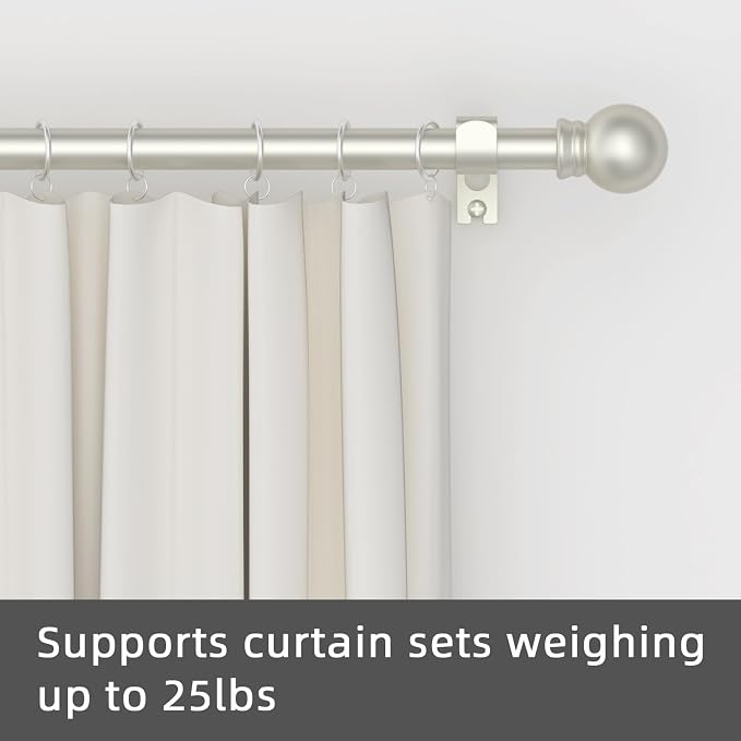 GXOACKJ Curtain Rods for windows 28-78 inch, 5/8 inch Decorative Nickel - Image 4