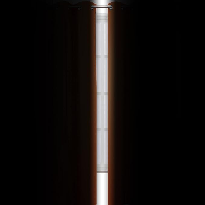 Orange Blackout Curtains 52 x 63 Inch Length/Set of 2 Curtain Panels/Thermal - Image 3