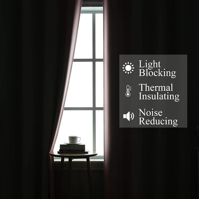 Estelar Textiler Sage Green and Pink Room Darkening Blackout Curtains 84 Inch - Image 3
