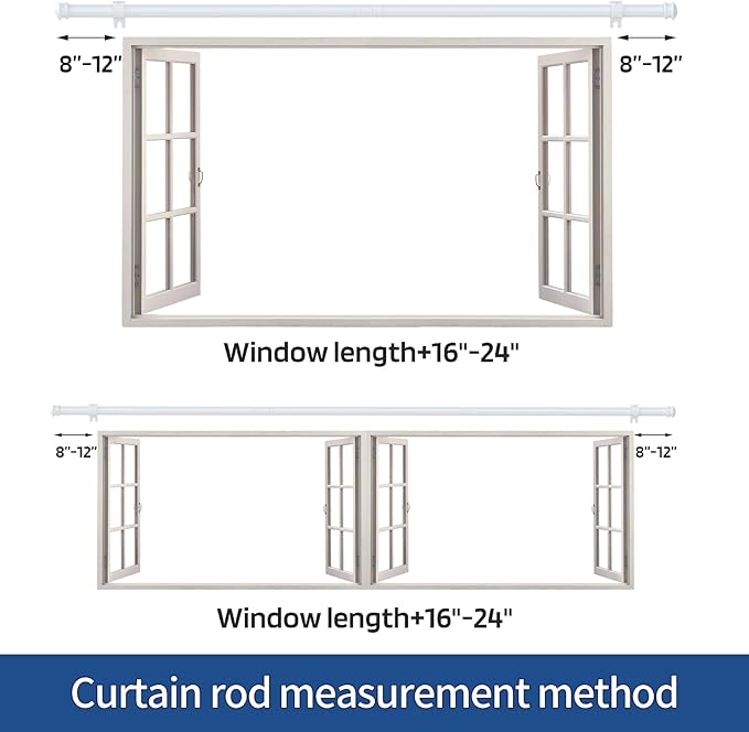 Curtain Rods 2 Pack 5/8 inch Black Curtain Rods - Image 5