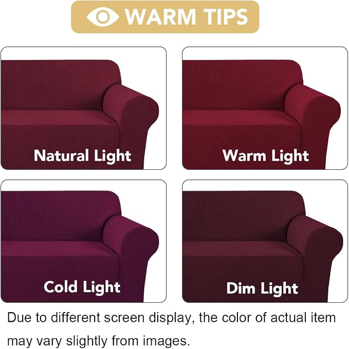 H.VERSAILTEX Stretch Couch Cover Loveseat Covers - Image 3