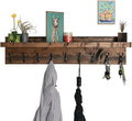 Coat Rack with Shelf Wall Mounted with Storage (Choose Your Length) Towel Rack Entryway Organizer Key Hooks (32" L (8 Hooks))